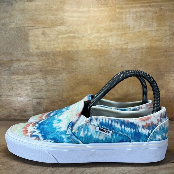 Vans Asher Deluxe Pastel Tie Dye Womens Sz 6.5 Slip On Shoes Sneakers Blue White - Picture 3 of 8